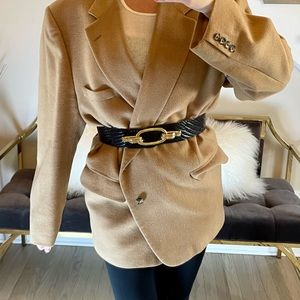 Vintage Mens Bill Blass Camel Hair Tan Blazer, Sport Coat, Suit Jacket. Size L.